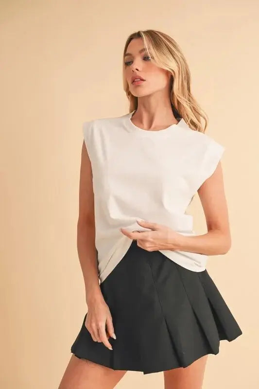 Aemi+Co Solid Color Round Neck Tank for Women Essentials - Love Salve